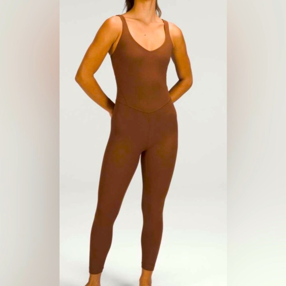 Lululemon Align ribbed bodysuit 25” roasted brown